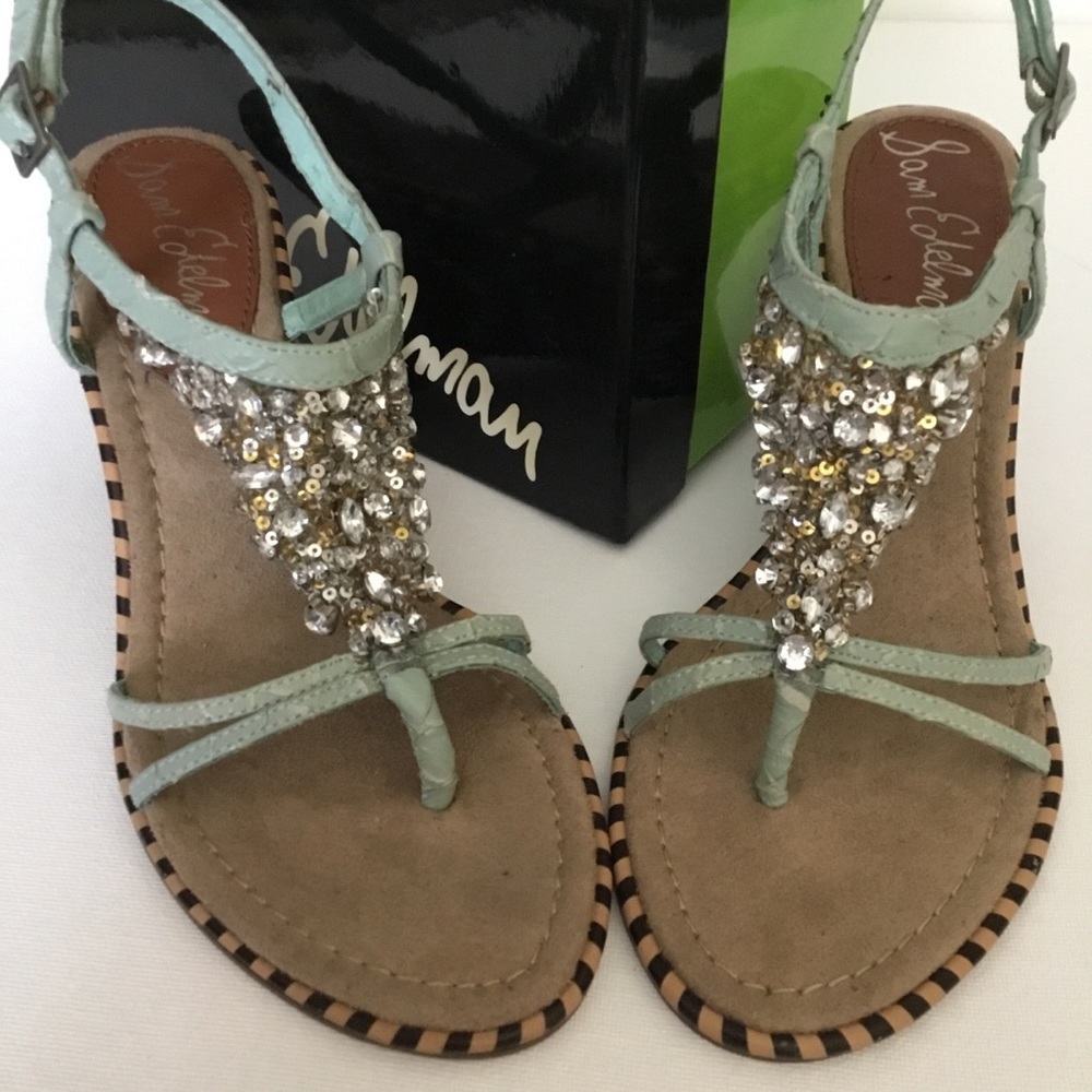 NEW, 7.5. Edelman Sandals 4” Curve Heels, Straps